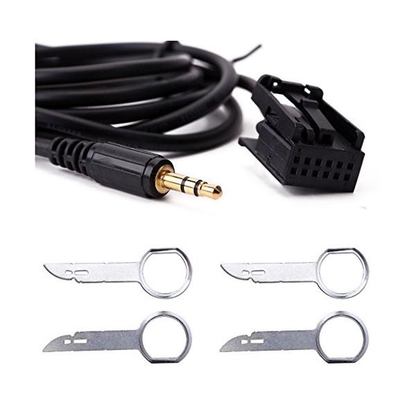 3 5mm Aux 1 5m ケーブル ワイヤー オーディオ Mp3 アダプタ 4ステレオ除去キー モデル フォード適用 Auxケーブル