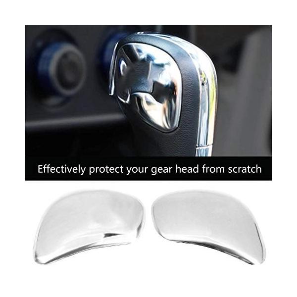男女兼用 Akozonギアシフトノブ2ピース車のカバーギアヘッドステッカー用ポロccゴルフ7パサートb5ジェッタ 銀