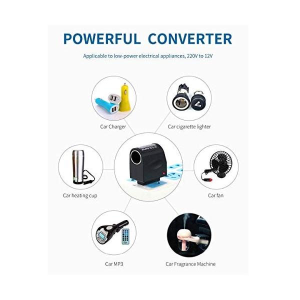 Yffsfdc お買い得 Ac Dc 変換アダプター 家庭用コンセント シガーソケット コンバーター 500mah出力 Ac100 Dc12v