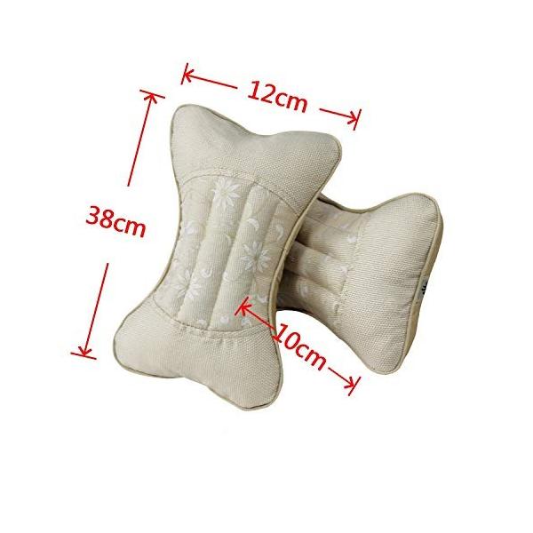 Cetengkeji オールシーズンズ一般竹炭亜麻カーヘッドピローカシアシードネックピロー お気にいる