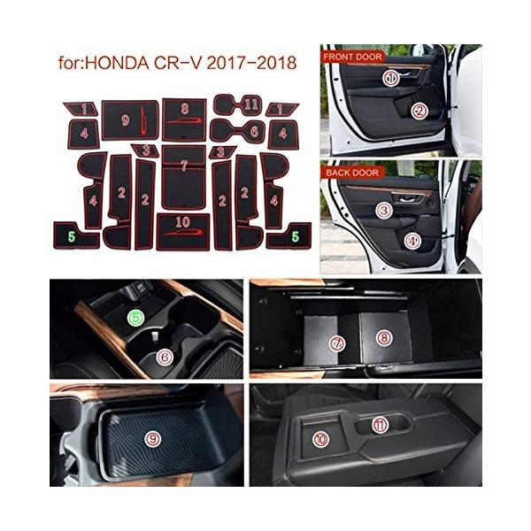 のために適した ほんだ 感謝価格 Honda Cr V 17 18 車カスタム 収納スペース保護 ゴムマット インテリア コンソールマット ドアポケット