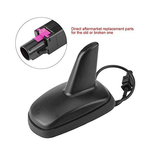 Keenso シャークフィンアンテナ 車載 Fm Amラジオアンテナ 防水 アンテナ ブラック 信号増幅器内蔵 サメ