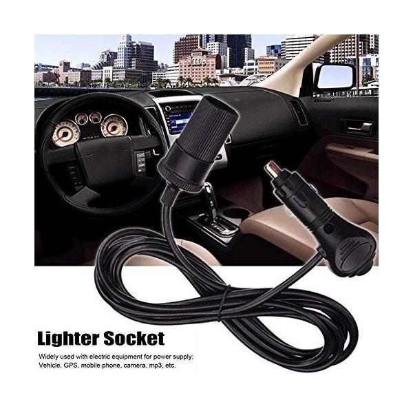 シガーソケット 延長ケーブル 300cm 無料 Dc電源 パイロットランプ内蔵 12v シガーアダプター用延長コード