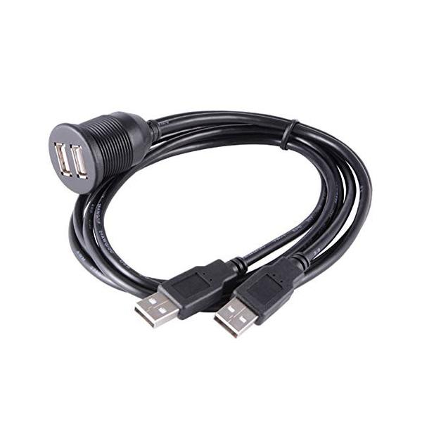 車載充電器 Fidgetfidget 気質アップ デュアル Usbカーチャージャー Usbソケット延長ケーブル車のダッシュボードフラッシュマウント2