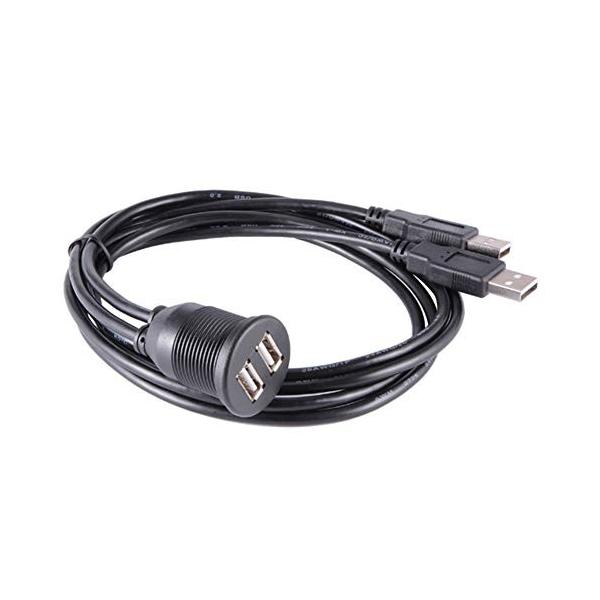 車載充電器 Fidgetfidget 気質アップ デュアル Usbカーチャージャー Usbソケット延長ケーブル車のダッシュボードフラッシュマウント2