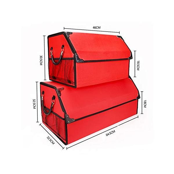 往復送料無料 車の収納ボックス車のトランク収納ボックス多機能折りたたみ収納ボックス Color Red Size L46cm