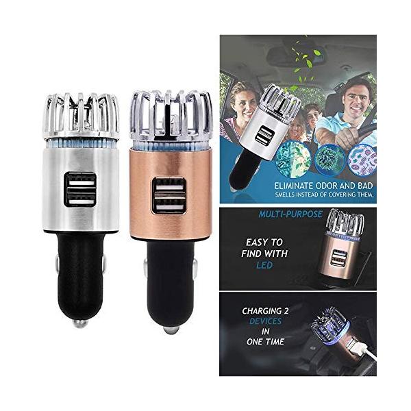 Xlp モデル着用 注目アイテム 車の空気清浄機マイナスイオンエアフレッシュナーデュアルusb充電器5v 2aで臭気のほこりを排除