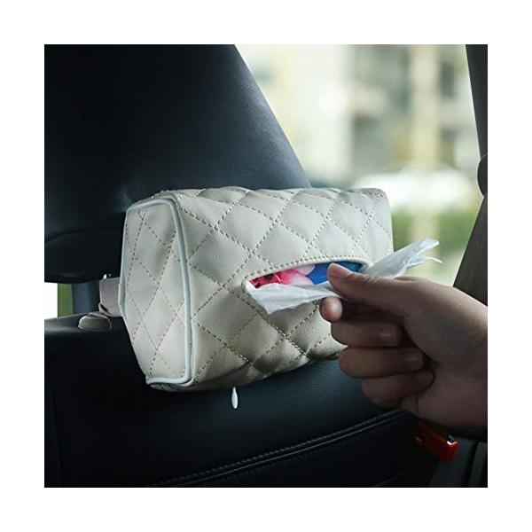 Juhon 車の自動車装飾のための長方形の革顔のティッシュ箱のナプキンのホルダー 白 黒 新着セール