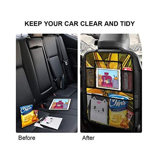 Sunjan 車用シートバックポケット向日葵 抽象的 後部座席収納 車 収納 汚れ防止 小物入れ お買得 二枚セット ポケット 車載ポケット シートバック