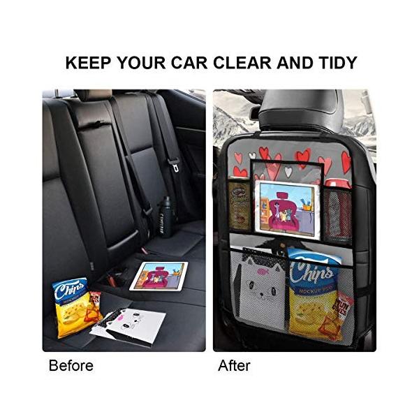 カーシートバック収納袋 車の収納袋 車用収納ポケット 爆安プライス 犬 ラブ ハート 車用シートバックポケット 車内整理 後部座席収納