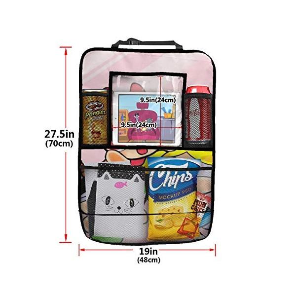 ピンクパワーパフガールズ 車用シートバックポケット 車用収納ポケット 多機能収納 大容量 ド 取り付け簡単 新色