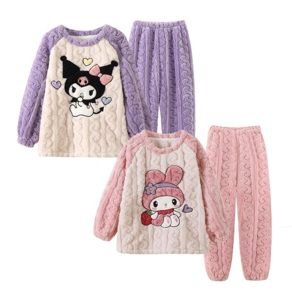 クロミちゃん マイメロ 冬パジャマ 子供服キッズ パジャマ 子供パジャマ もこもこ 女の子 ルームウェア  キッズ 上下セット 部屋着 キャラクター かわいい  冬サイズ：（詳しいサイズ情報は商品説明にご覧下さい）着心地あったか素材：高品質...