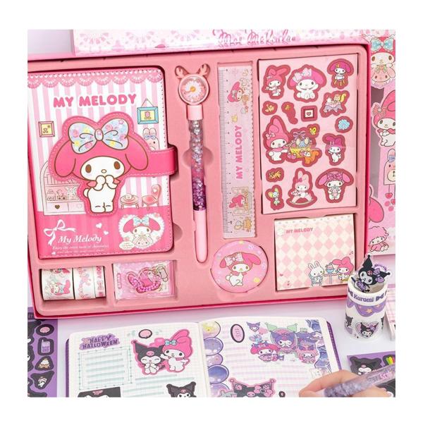 マイメロディ ノート セット 記録 日記帳2025 新入学 文具セット システム手帳 スケジュール 手帳素材 小学生 子供 卒業記念品 文房具 進学 プレゼント 輸入品【商品仕様】サイズ：約130×182mm　96ページ。　この手帳セットは...