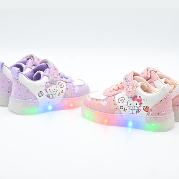 韓国から直送商品、お急ぎの場合は事前にご相談いただけますと幸いです。何卒ご理解いただきますよう、よろしくお願いいたします。キティ キッズ スニーカー 光る靴 子供靴 ウォーキングシューズ ジョギング スポーツ スケートボード ランニング キ...