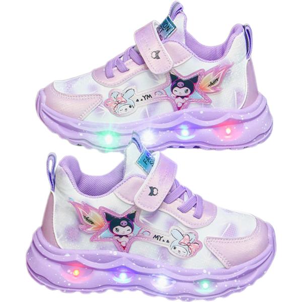 クロミ ちゃん スニーカー 光る靴 女の子 子供 キッズ 春 秋 防水 通気性 軽量 魔法少女風 デザイン 滑り止め 魔術テープ 運動靴  ランニングシューズ 14cm-20cm春秋シーズンにぴったりな女の子向け光るスニーカーです。アッパー...