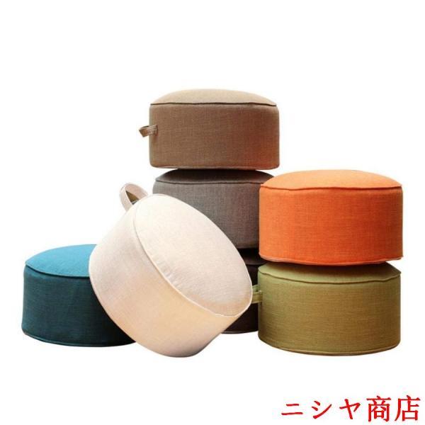 肉厚クッション 瞑想用クッション ヨガ座布団 丸型 取り外し 座蒲クッション 瞑想座布団 ヒーリング マインドフルネス フロアクッション 大きい シンプル 綿麻