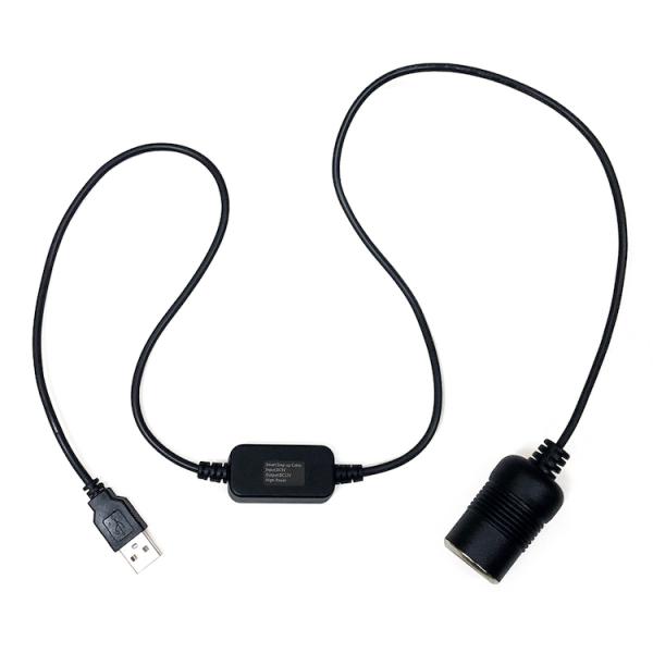 USB⇒シガー電源変換ケーブル 最大出力12V/1A USB電源をシガー電源に