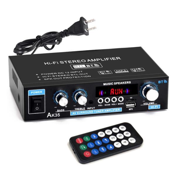 商品特徴：電源内蔵型のコンパクトボディに多くの機能を備えた、Bluetooth接続対応の2chオーディオアンプです。実効最大出力300W＋300W(定格30W＋30W)のパワフルなHi-Fiステレオサウンドは、主音量のほか高音/低音の個別調...