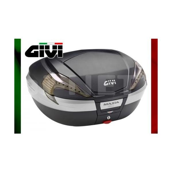 送料無料 GIVI(ジビ) V56NNT MAXIA4シリーズ 未塗装ブラック TECHスモークレンズ(カーボン調パネル)(92358) リアボックス バイク用 ボックス モノキーケース