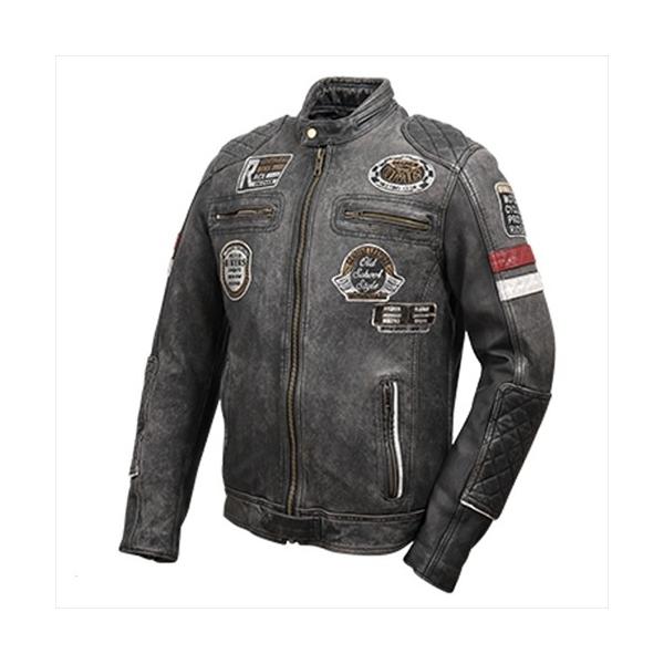 LUKER ネイビー レザージャケット ライダースジャケット レザージャケット 革ジャン[品番