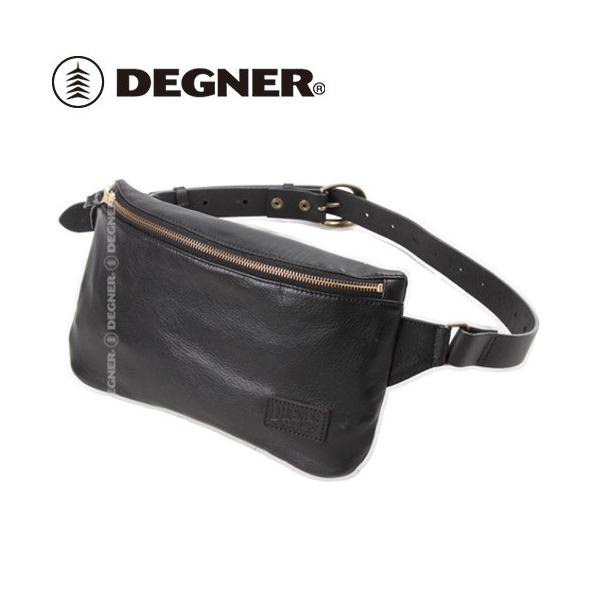 DEGNER デグナー W-86 レザーボディバッグ ブラック : アイ DEGNER デグナー W-86 レザーボディバッグ ブラック : アイ