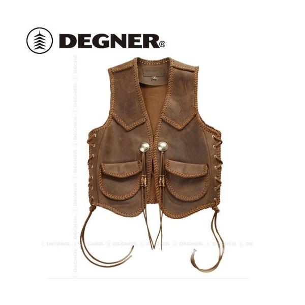 送料無料 DEGNER デグナー V-12 レザーワークベスト ダークブラウン 