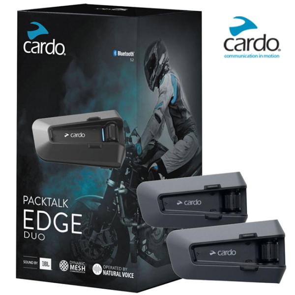 特価品 インターコム バイク用 CARDO PACKTALK EDGE DUO カルド パックトーク エッジ デュオ 2台セット Bluetooth DMC 最大31人接続 JBLスピーカー 防水 IP67