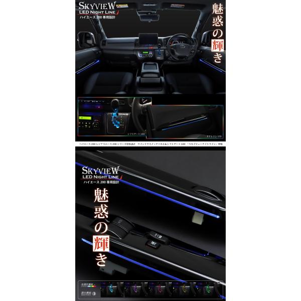 アベスト ハイエース 200系 4型 5型 6型 LED インテリア イルミネーション　スカイビューナイトライン AVAMHI200-F3PB AVEST