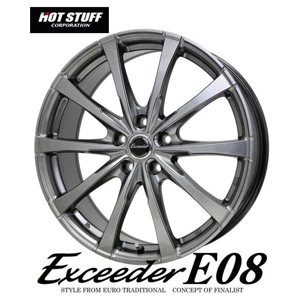 14インチ 4H100 4.5J+45 4穴 1本 エクシーダーE08 ホイール Exceeder