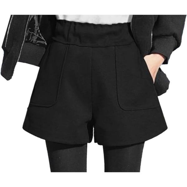 ジーティアモ キュロット パンツ ミニ ショート レディース おしゃれ かわいい 無地( ブラック,  M)