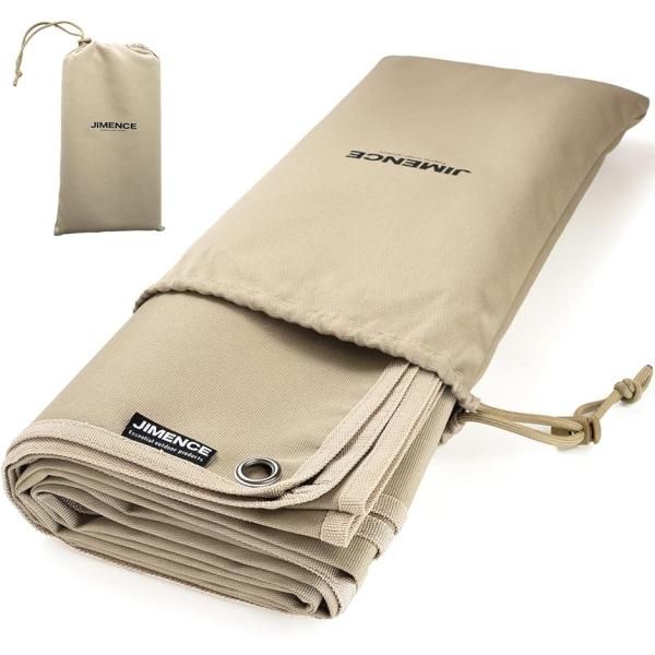 他サイト： ジーメンス グランドシート 厚手 1000D 120x200cm 防水 両面撥水 収納袋付き( ベージュ,  120x200cm)の商品画像