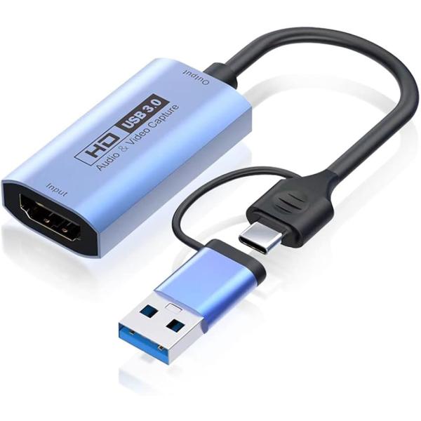 「HDMI - USB3.0/type c より強い互換性」この最新型hdmi キャプチャーボード to USB C ＆ USB3.0 ビデオキャプチャデバイスはは、スマホ、ゲーム機、ビデオカメラ、ラップトップ、3DSなどほとんどのデバイス...