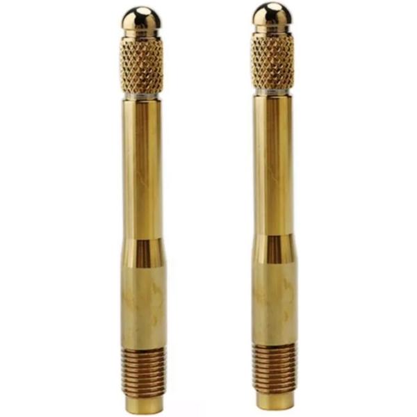 輸入車 ホイール セッティング ボルト ガイド ピン ステンレス 120mm 12cm 2本セット M12xP1.5 (ゴールド)