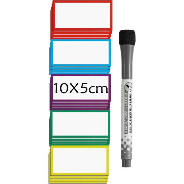 バリエーションコード : 2B6HTWXUIU「商品の内容」マグネットシート20枚（5色、各色4枚ずつ）、厚さ：1mm、サイズ：10 x 5 cm。「カラフルな枠デザインマグネットラベル」レッド、ブルー、グリーン、パープル、イエロー注目を引...