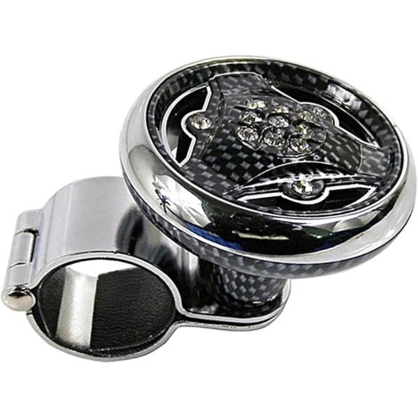 ハンドルスピンナー 車 ステアリング 回転 ノブ 静音 ベアリング おしゃれ ハンドルスピナー 内径30mm (カーボンブラック)