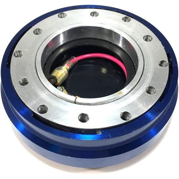 【互換品】クイック リリース ステアリング ボス 薄型 スリムタイプ 25mm 脱着式 ハンドル 盗難 防止 汎用品(ブルー)