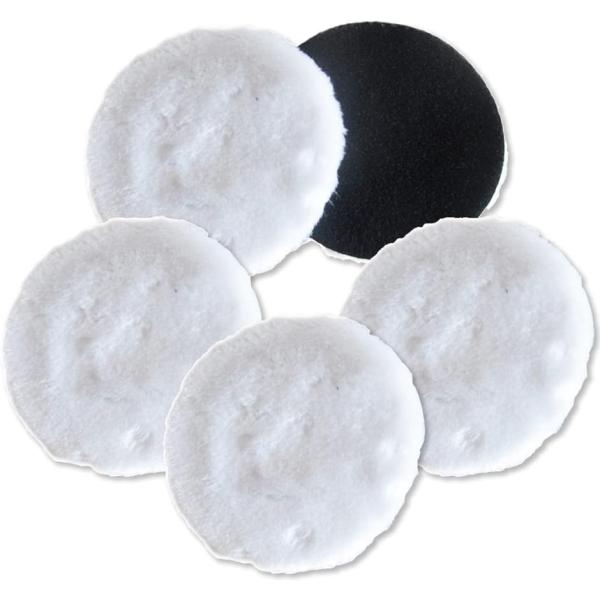 仕上げ羊毛バフ バフポリッシャー 径 125mm 5枚 鏡面 研磨 車磨き ウールバフ 研磨バフ 電気ドリル用