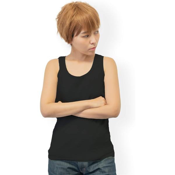 人気コスプレーヤー監修胸つぶしブラ ナベシャツ さらしブラ( ブラック, L)