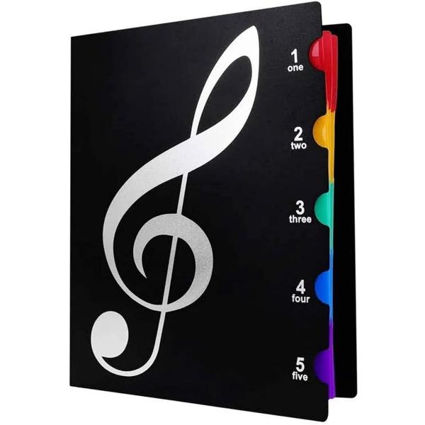 他サイト： 音楽ファイル 楽譜ファイル 楽譜ケース 楽譜いれ 楽譜入れファイル レッスンファイル A4 黒 吹奏楽(ブラック,  20枚収納)の商品画像