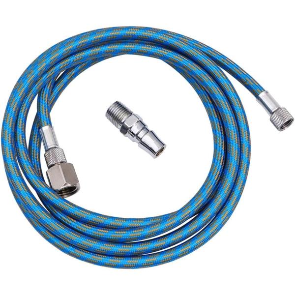 「高品質材質」エアブラシホースはナイロン編組ホース、両端が老化を防ぎ、強化されたので、空気漏れを心配する必要がありません。ナイロン編みホースが柔らかいので、スプリングワイヤと比べて結ぶことを心配する必要がありません。「用途」エアブラシセット...