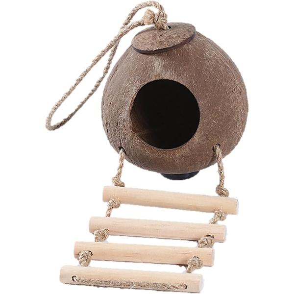 ・インコ 巣箱 鳥かご はしご 付き 。。小鳥 寝床 小屋 遊び場 鳥 おもちゃ 吊り下げ 木製 止まり木にどうぞ＊・「インコの巣箱・鳥かご」ペットに優しい天然素材で癒しのリラックス空間。かわいいペットのお部屋に最適。・「小鳥以外にも」ハム...