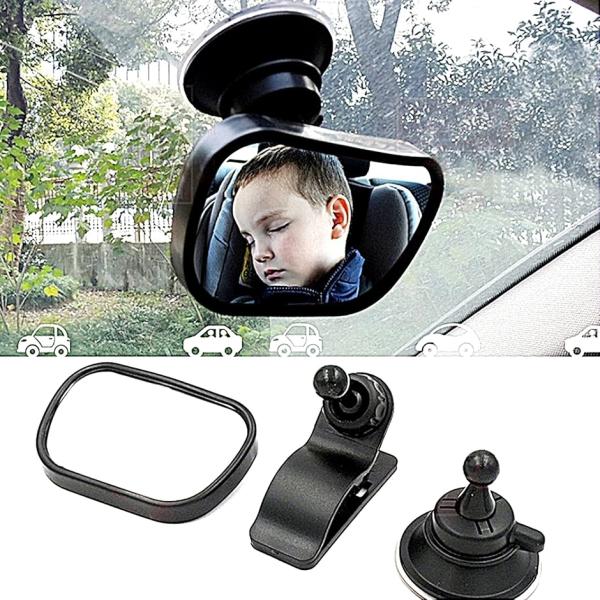他サイト： ベビーミラー ルームミラー インサイトミラー ベビーシート 監視 ベビーモニター 車用 吸盤 クリップ付き(黒,  8cm)の商品画像