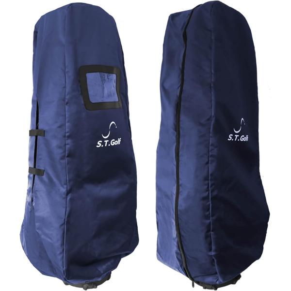 他サイト： ゴルフバッグカバー 20秒で取付可能 トラベルカバー 9.5型 48インチまで対応 衝撃や摩擦に強い(ネイビー 面ファスナータイプ)の商品画像