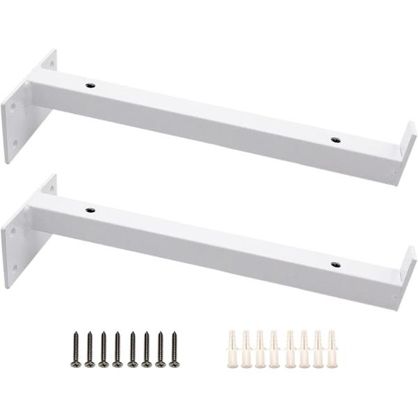 バリエーションコード : 2B4KH6IUNS・＜数量＞ブラケット 2本 ＜サイズ＞出幅：約35cm、棒の直径：約2x2cm、壁側ベース：約5x8cm(ビス穴ピッチ：約3x6cm)、かえし部高さ：約2cm、ネジ穴：約6mm ＜付属品＞壁取付...