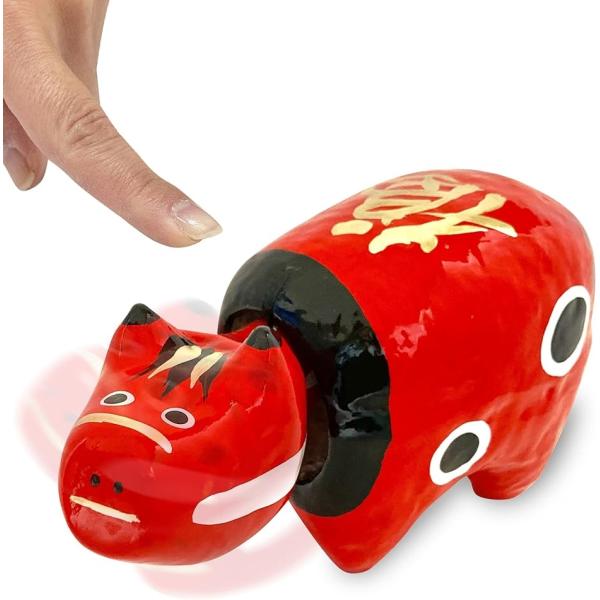 バリエーションコード : 2B4Q2F20VL・「福島県会津地方の郷土玩具赤べこ」赤べこは福島県を代表する民芸品です。赤に下塗りした牛の型に、黒の斑点と白の縁取りを絵付けした張り子人形です。また、赤べこは首の部分が動くように設計されており、...