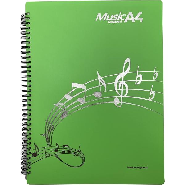 他サイト： 楽譜ファイル A4サイズ 見開き 書き込みできる 最大40枚収納可能(グリーン)の商品画像