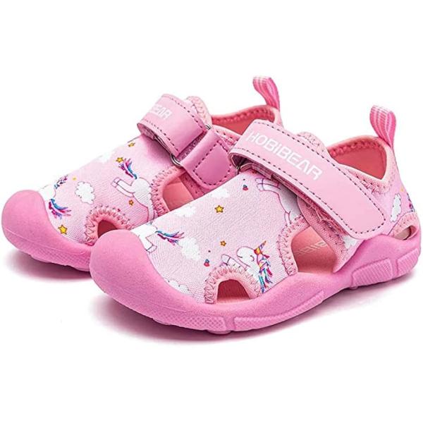 キッズ ベビー マリンシューズ サンダル ビーチ ウォーター スポーツ 男の子 女の子 子供 靴 (02ピンク,  17.5 cm 3E)