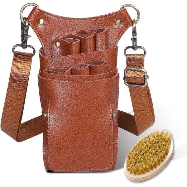 バリエーションコード : 2B4S5T63CG・クラシカルなシザー6丁対応の美容師、トリマー専用シザーケース（シザーバック）です。高品質な本革を使用し、お手入れブラシ・説明書を同梱しておりますので末永くご使用頂けます。ベルトの長さを調節する...