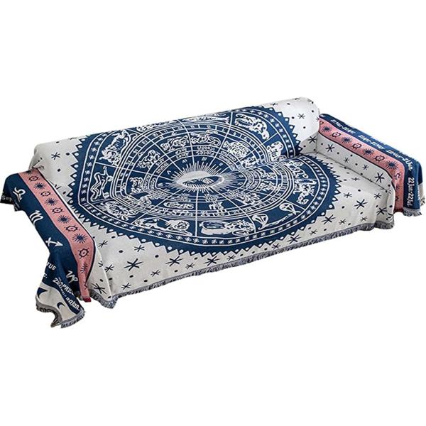 北欧風おしゃれマルチカバー180x230ブルー