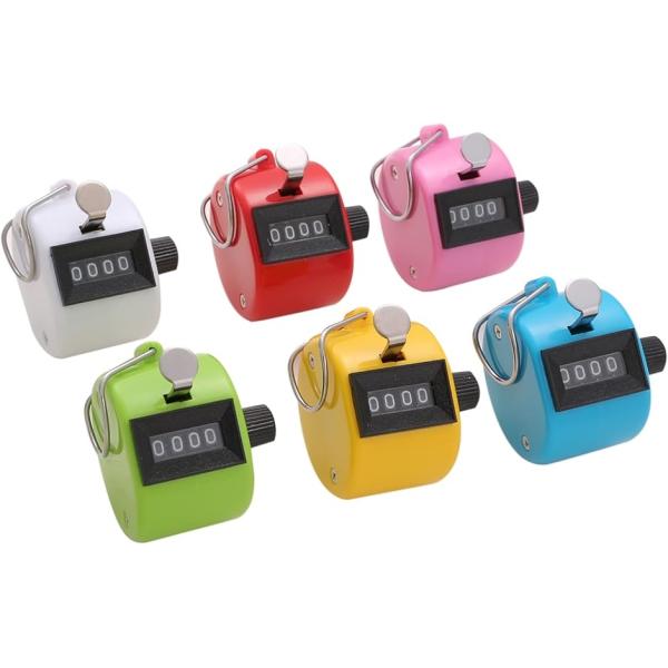バリエーションコード : 2B4UHSD4HV・商品内容：手持ち式カウンター 6色セット 1個あたりサイズ：幅3cm 高さ5cm 重さ28g 手持ち用フックが付いた使いやすい数取器。心地よいカチカチ音のなるボタン式。回すだけの簡単リセット機...